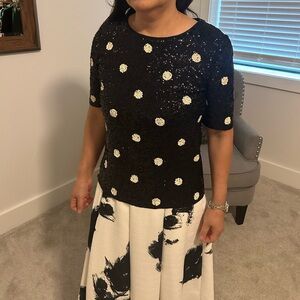 J. Crew Black Sequin Top